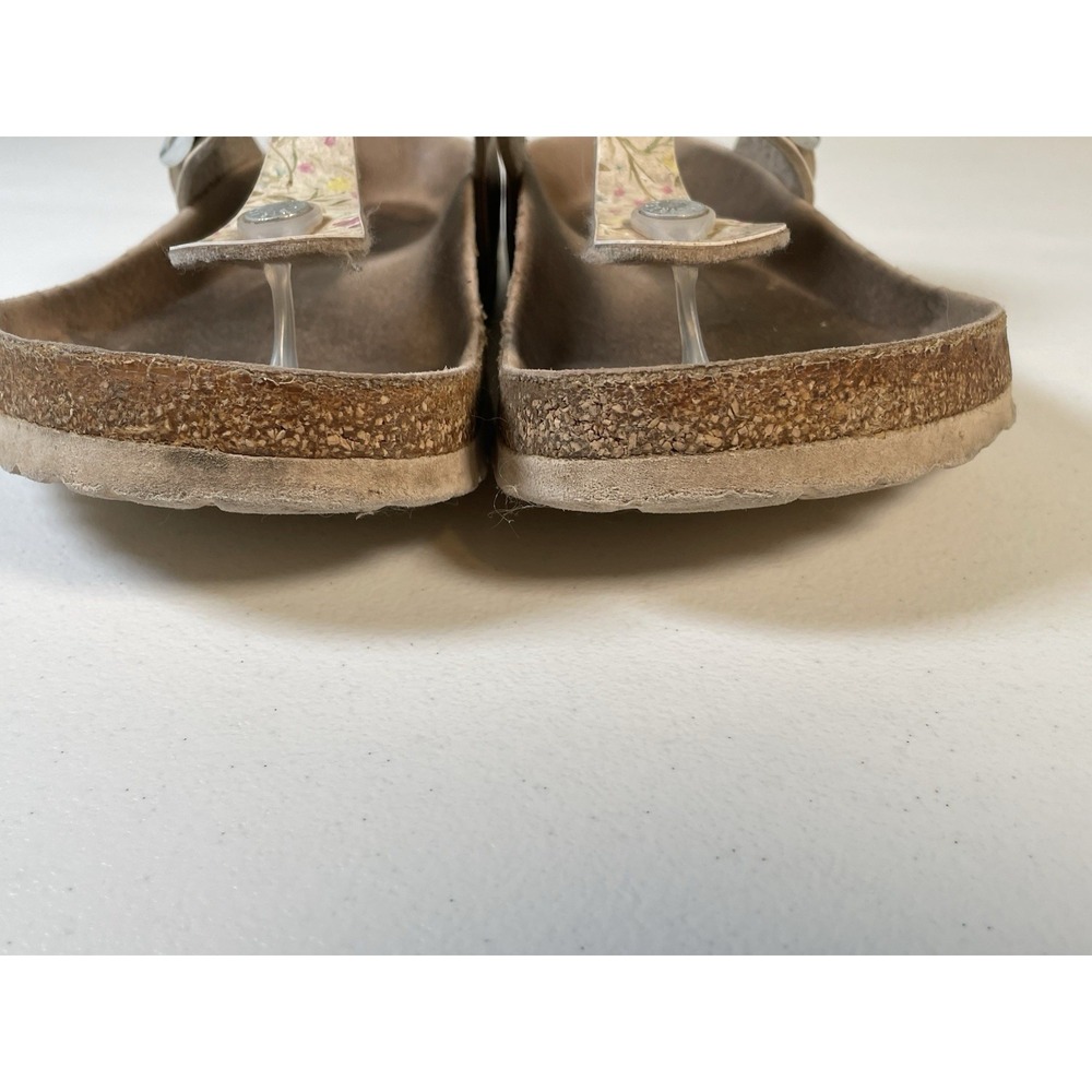 Birkenstock Gizeh Floral Thong Sandals Women's 39 8.5 Shoes Buckle Retro Pink - Picture 5 of 10